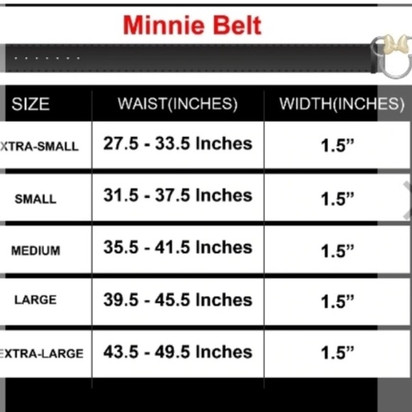 Disney Black Belt with Gold Bow Accent - Picture 6 of 6